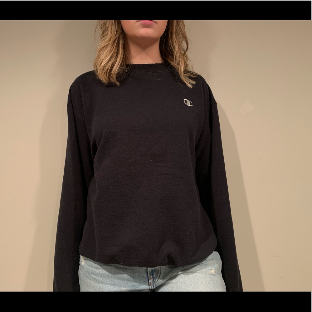 Size large black champion crewneck